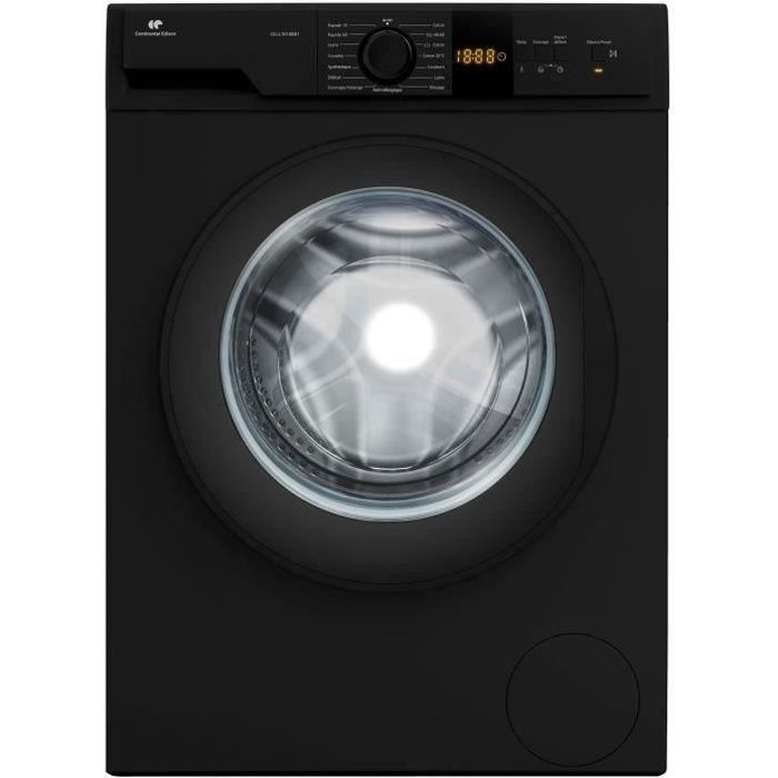 Lave-linge hublot CONTINENTAL EDISON CELL10140B1 - 10 kg – Moteur induction – Largeur 59,7 cm - 1400 tours/min - Noir