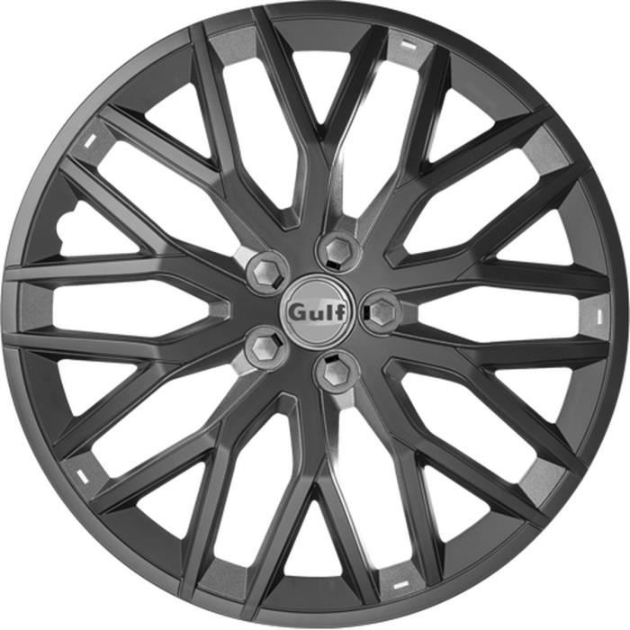 GULF GT40 4 Enjoliveurs 14 Pouces Facing Noir et Intérieur Gris