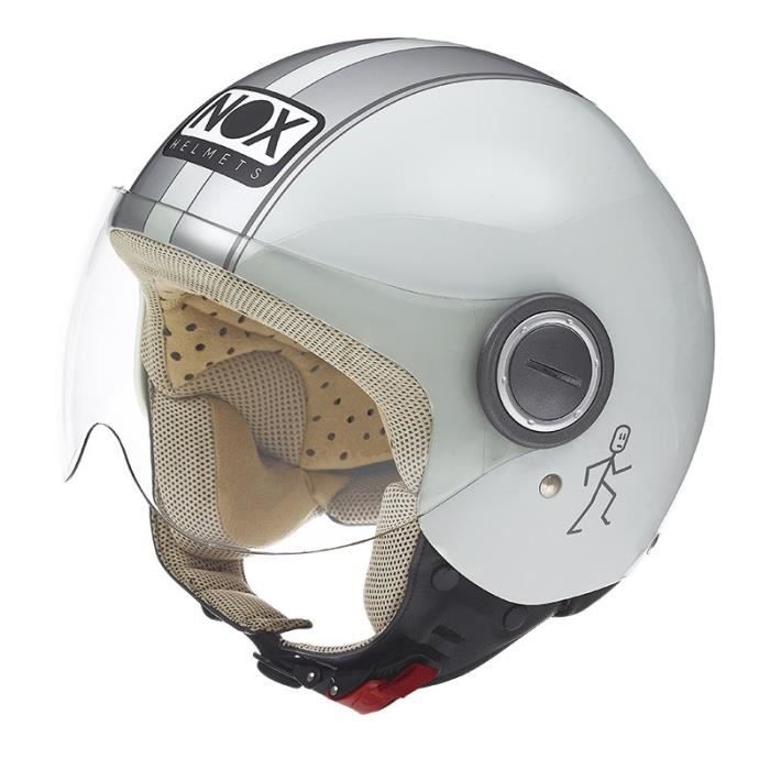 NOX Casque Jet N210 Blanc Gris