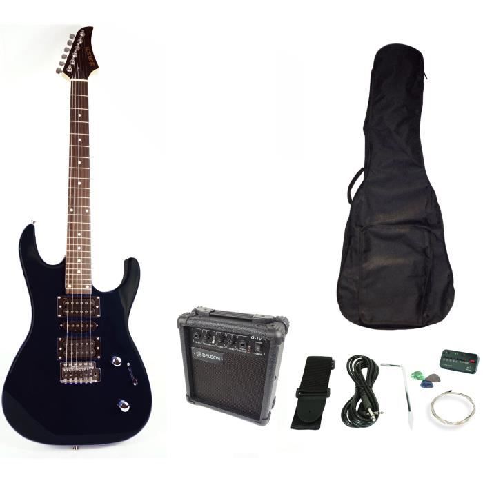 LEGEND PAC-RC100BK Pack guitare électrique noire type Ibanez