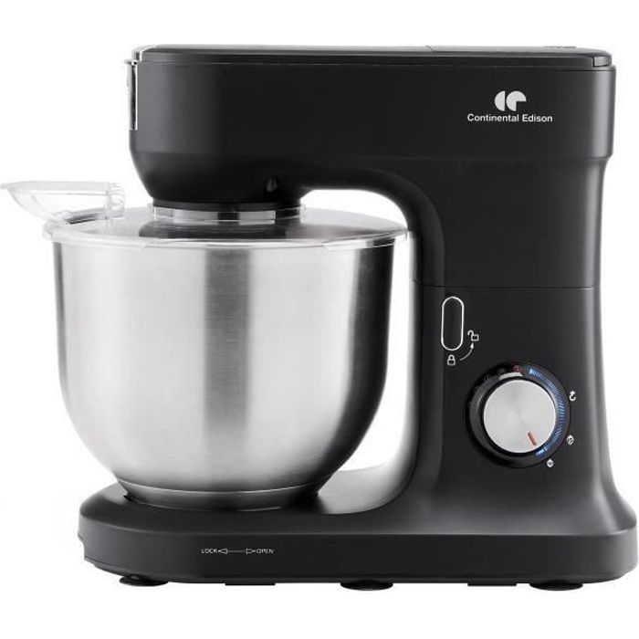 CONTINENTAL EDISON RP1200BL Robot pâtissier - 8 litres - 1200W - Noir