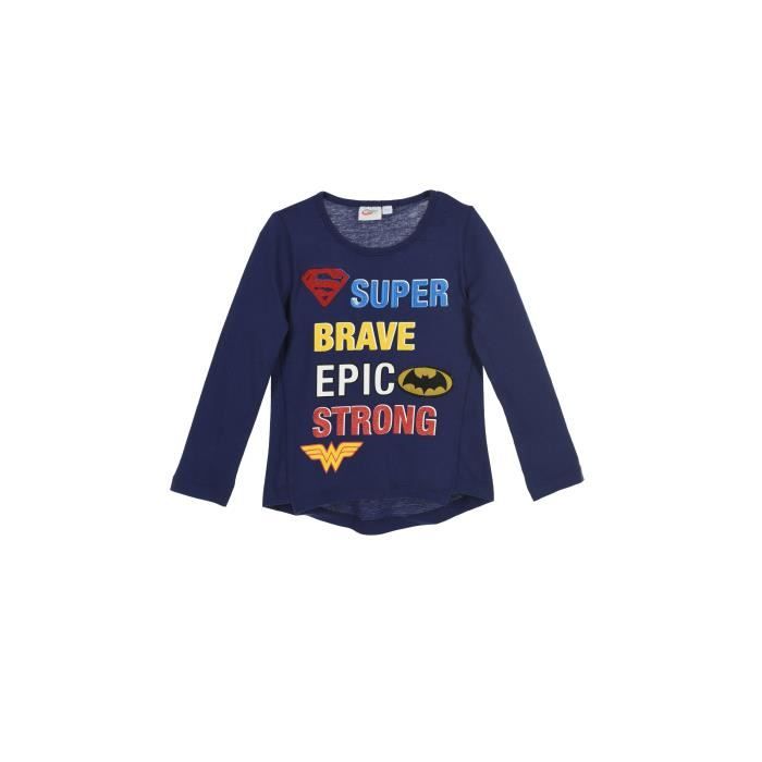 DC SUPER HERO GIRLS T-shirt Manches Longues Bleu Enfant Fille