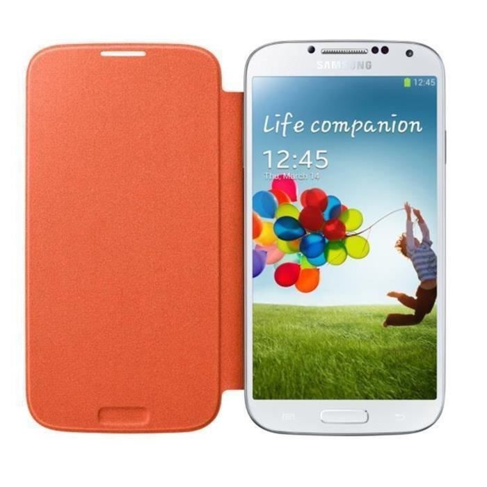Samsung Etui rabat pour Samsung Galaxy S4 Orange