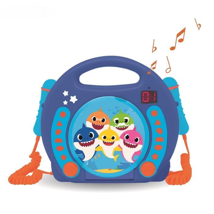 Lecteur CD BABY SHARK portable avec 2 micros - LEXIBOOK