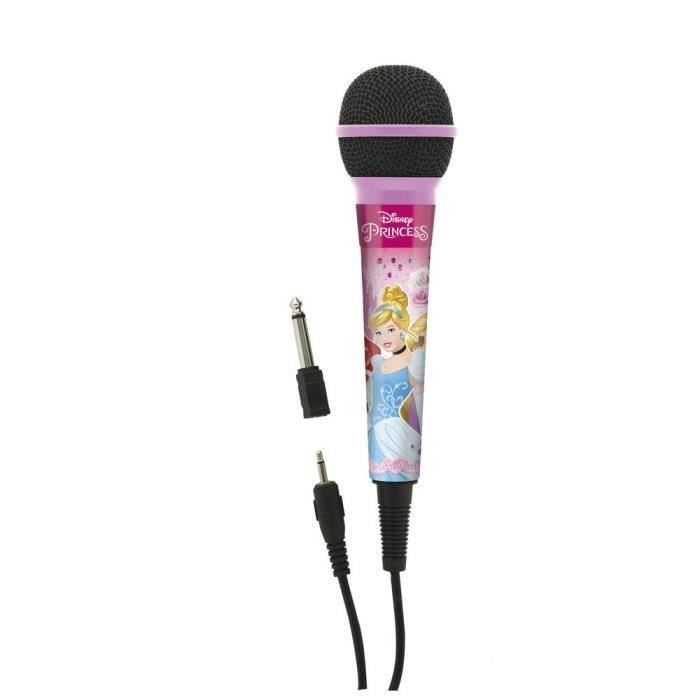 DISNEY PRINCESSES Microphone enfant LEXIBOOK - câble 2,5m avec connecteur de 3,5mm et adaptateur 6,3mm