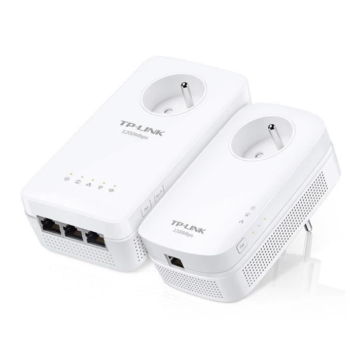 TP-Link TL-WPA8635P KIT kit de 2 CPL 1300 Mbps Wi-Fi Bi-Bande 1350 Mbps avec 3 Ports Ethernet Gigabit et Prise Intégrée