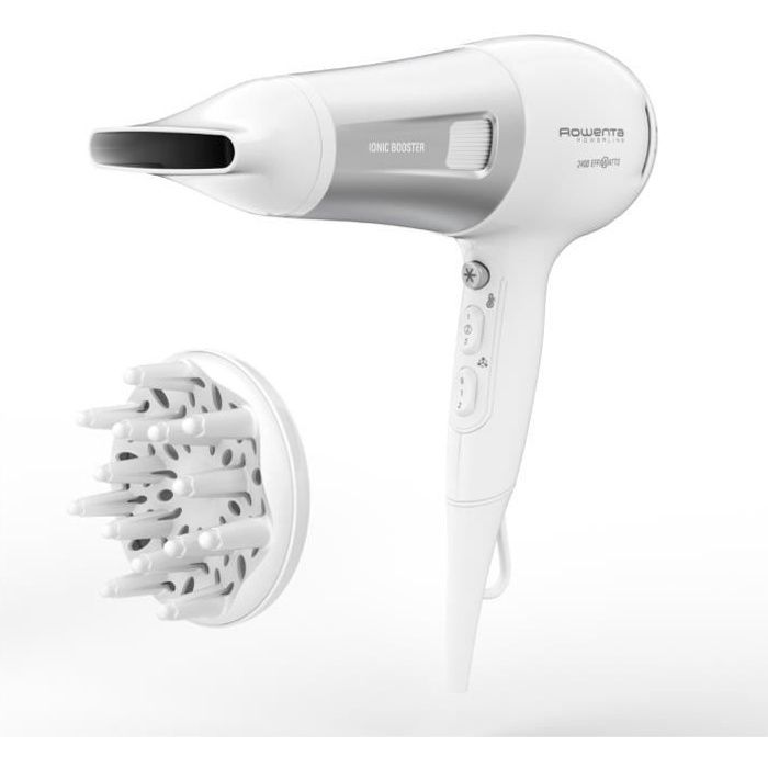 ROWENTA CV5930F0 Sèche Cheveux POWERLINE 6 réglages vitesse/température - Blanc et argent