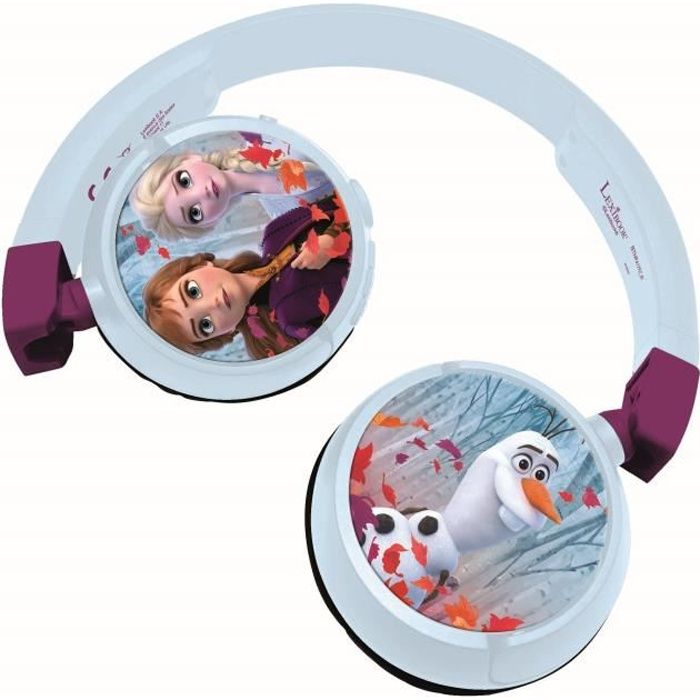 LA REINE DES NEIGES 2 - Casque 2 en 1 Bluetooth® - Filaire confortable et pliable pour enfants avec limitation de son - LEXIBOOK