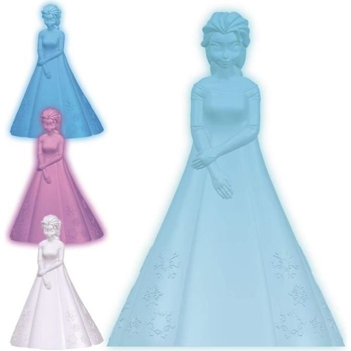 LA REINE DES NEIGES - Veilleuse LED Elsa - Changement de couleurs, matière anti-choc et auto-extinction - LEXIBOOK