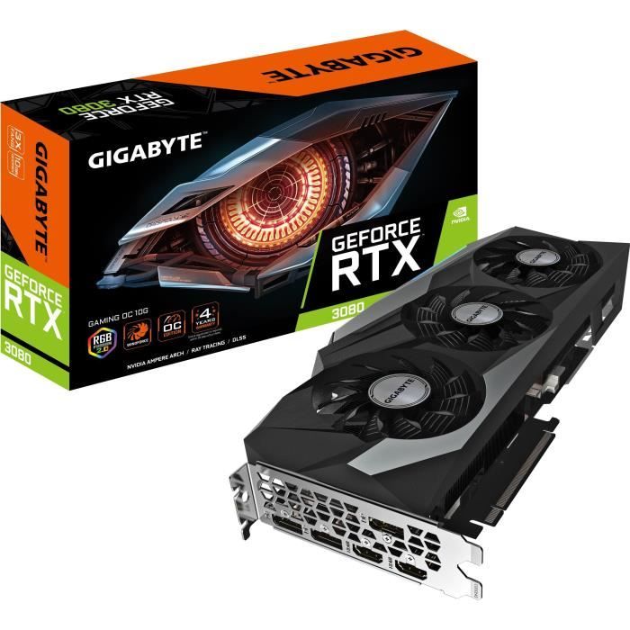 Carte Graphique GIGABYTE RTX 3080 GAMING OC 10G LHR (GV-N3080GAMING OC-10GD)