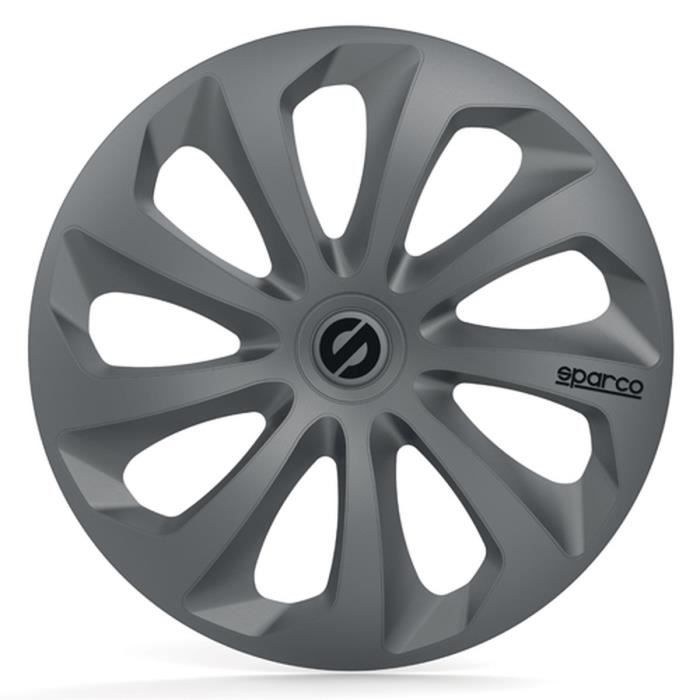SPARCO 4 Enjoliveurs 15 Pouces Sicilia Gris