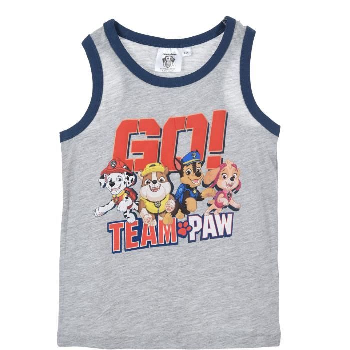 PAW PATROL Débardeur Garçon 100% Coton Gris