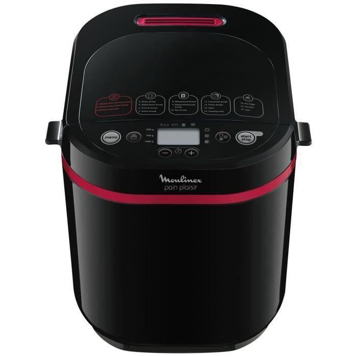 MOULINEX OW220830 - Machine à pain Pain Plaisir - 17 programmes - Capacité 1 kg - Noir et pourpre