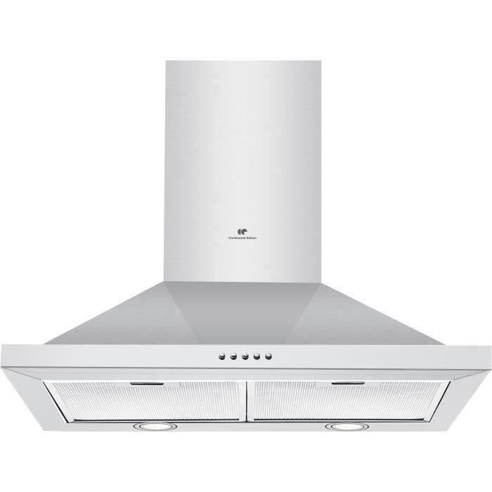 Hotte décorative murale CONTINENTAL EDISON CEHP60IX 60 cm - Inox