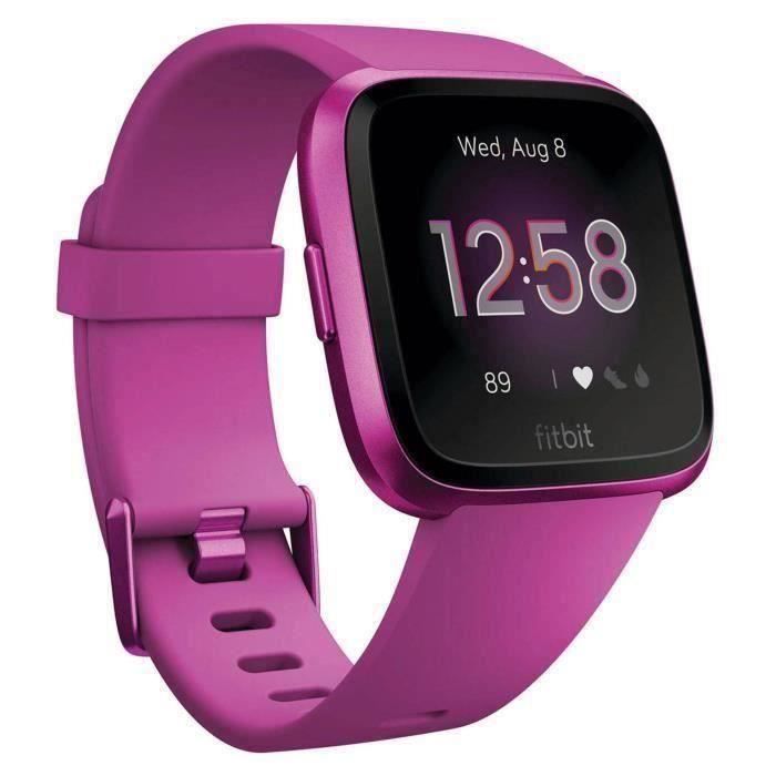 FITBIT VERSA Lite Montre Connectée, étanche, suivi de la fréquence cardiaque - forme et bien être - Mûre, +4 jours d'autonomie