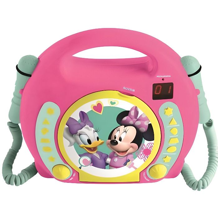LEXIBOOK - MINNIE - Lecteur CD Karaoké Enfant avec 2 microphones