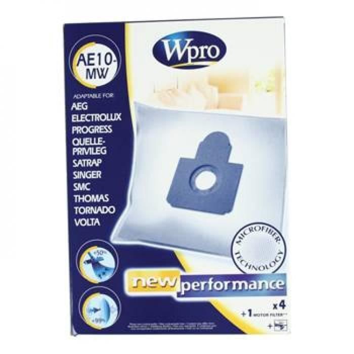 WPRO AE10-MW Sac aspirateur Aeg / 4 SACS + 1FM Fermeture propreté