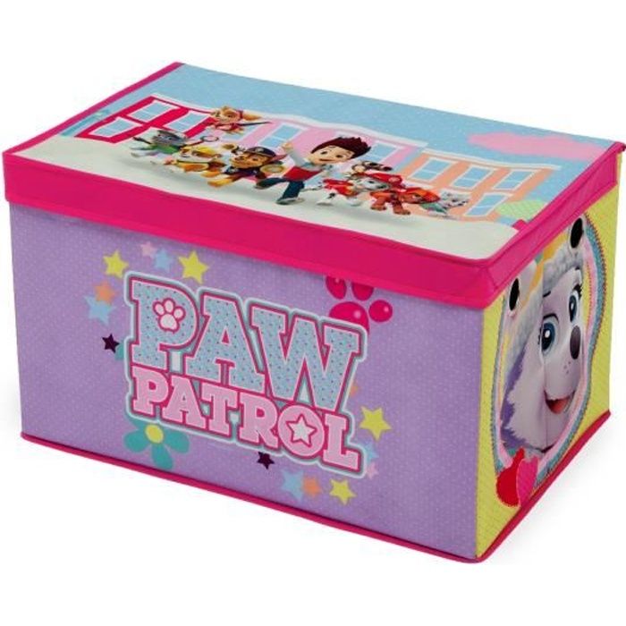 PAT PATROUILLE STELLA - Coffre à Jouets Enfant en Tissu - Rose et Violet