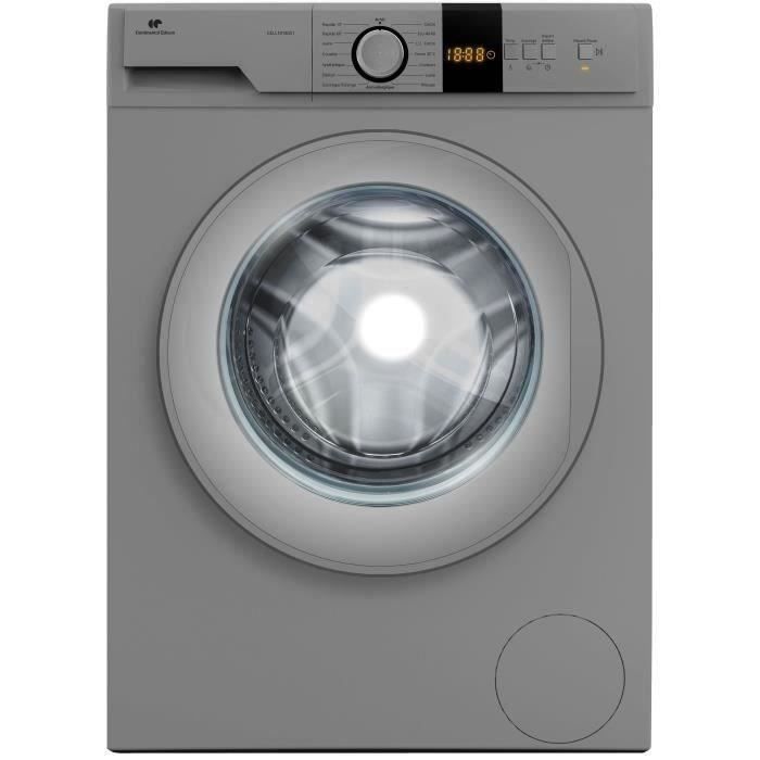 Lave-linge hublot CONTINENTAL EDISON CELL10140S1 - 10 kg – Moteur induction – L59,7 cm - 1400 trs/min - Silver
