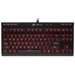 CORSAIR Clavier Gamer Mécanique Compact K63 Cherry MX Red, rétroéclairage rouge (CH-9115020-FR)