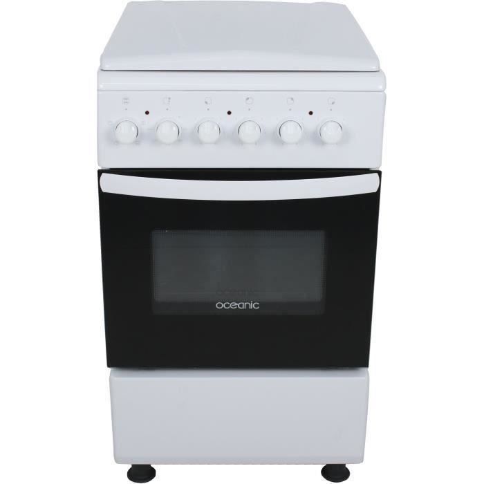 OCEANIC OCEACE5060W1 - Cuisinière table électrique - 4 zones - Four électrique - Convection naturelle - 52 L - A - Blanc
