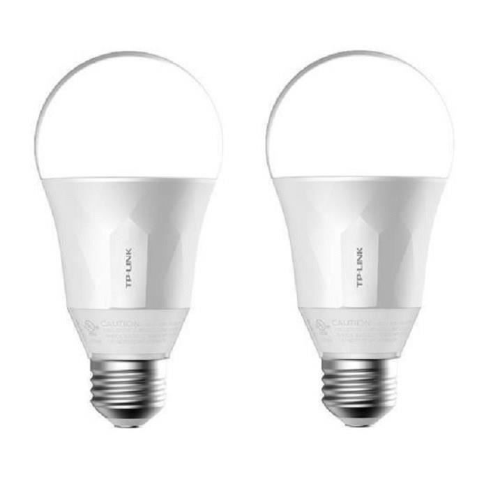 TP-LINK Lot de 2 Ampoules LED LB100 connectées Wi-Fi E27 50 W avec variation de l'intensité lumière blanche