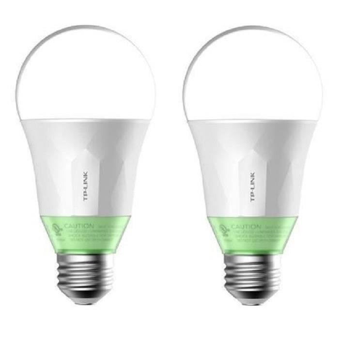 TP-LINK Lot de 2 Ampoules LED LB110 connectées Wi-Fi E27 60 W avec variation de l'intensité lumière blanche
