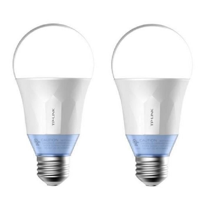 TP-LINK Lot de 2 Ampoules LED LB120 connectées Wi-Fi E27 60 W avec lumière blanche personnalisable