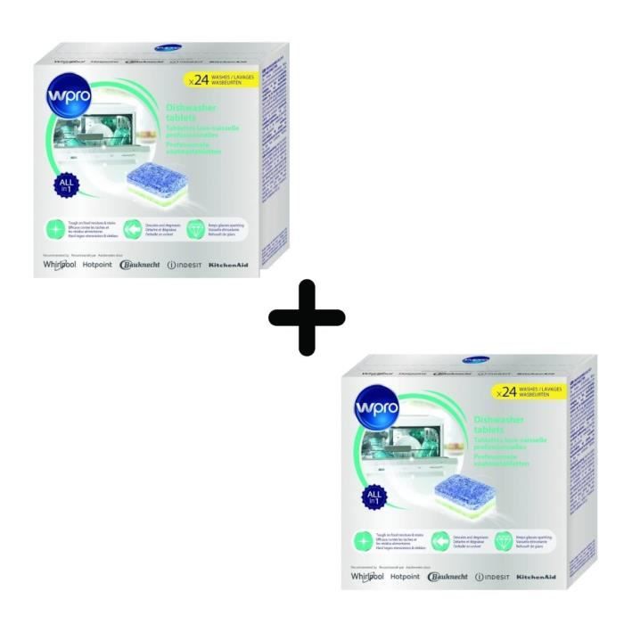 PACK WPRO TAB100 - 2 X 24 tablettes tout en 1 pour lave-vaisselle
