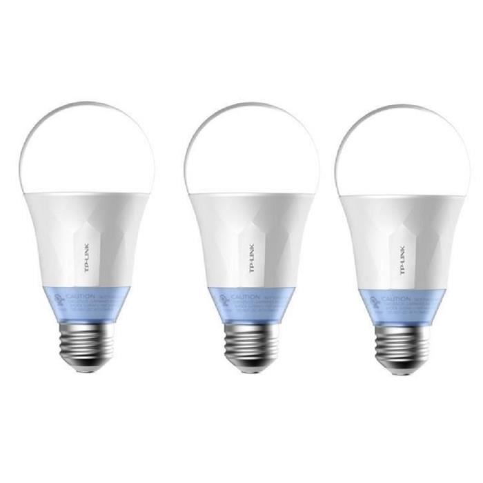 TP-LINK Lot de 3 Ampoules LED LB120 connectées Wi-Fi E27 60 W avec lumière blanche personnalisable