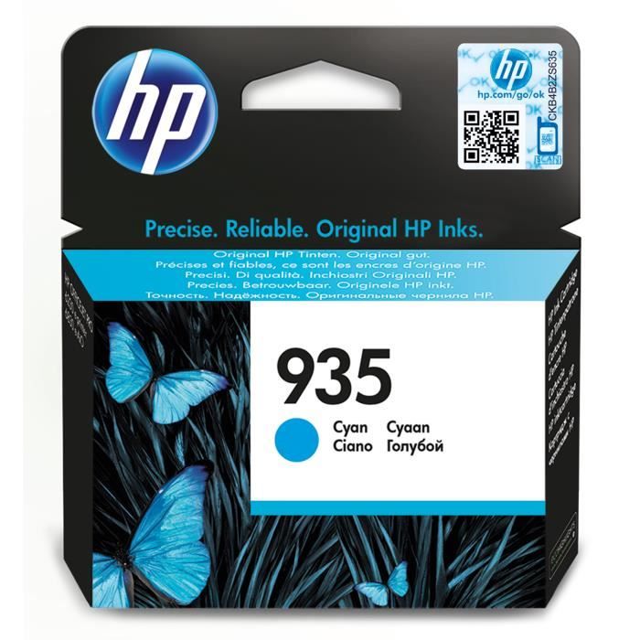 HP 935 Cartouche dencre cyan authentique (C2P20AE) pour HP OfficeJet 6230/6820/6830