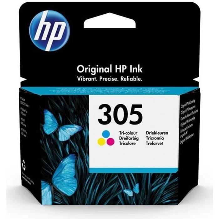Cartouche dencre HP 305 authentique tricolore (3YM60AE) pour HP DeskJet 2300/2710/2720/Plus4100 HP Envy 6000/Pro 6400
