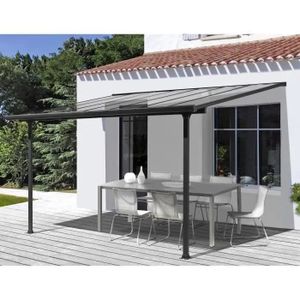 CARPORT Toit-terrasse aluminium 9,21 m² - 300 x 307 cm - Gris anthracite