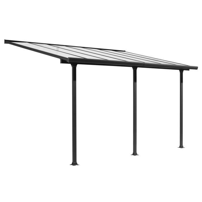 Toit-terrasse aluminium 15,38 m² - 501 x L 307 cm - Gris anthracite