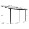 Toit-terrasse aluminium 15,38 m² - 501 x L 307 cm - Gris anthracite-2
