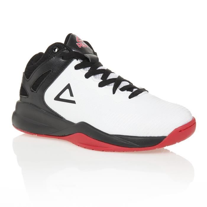 PEAK Chaussure de Basketball pour Enfant Victor Blanc NVY