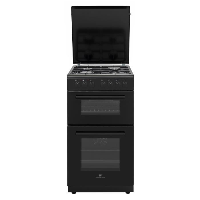 Cuisinière gaz CONTINENTAL EDISON CECDF5060B3 - 4 feux - noir - L50 xP60 x H90 cm