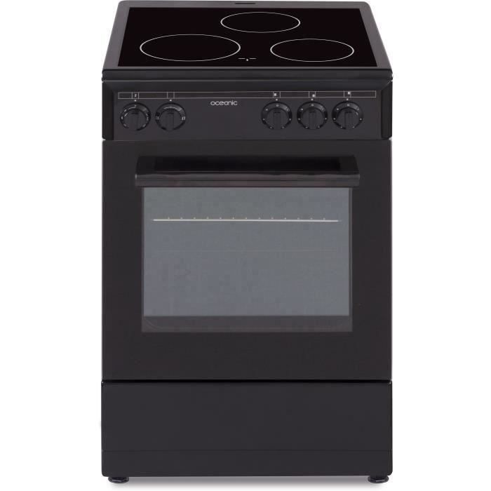 OCEANIC CV5050B8 Cuisinière vitrocéramique 50x50 - Four convection naturelle - 48 L - Noir