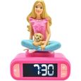 Réveil digital avec veilleuse lumineuse, Barbie en 3D, et effets sonores-0