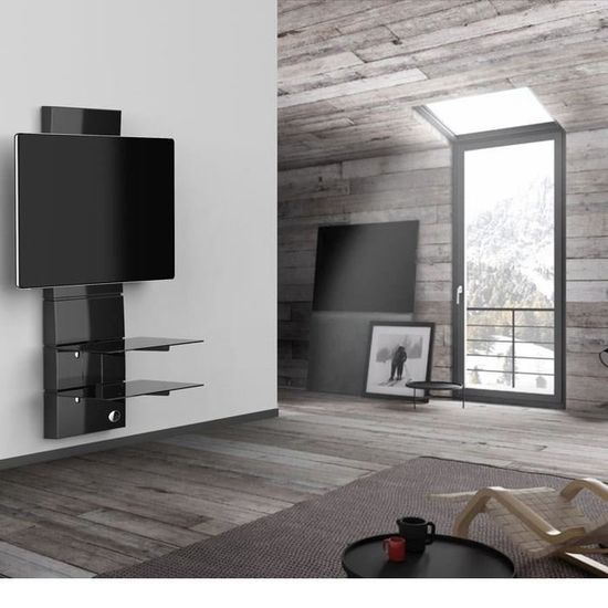 Meuble Tv Avec Support Intégré Ghost Design 3500 Rotation Plus Noir Mat -  Achat & prix