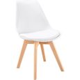 BJORN Chaise de salle à manger - Simili blanc - Scandinave - L 48,3 x P 61 cm-0
