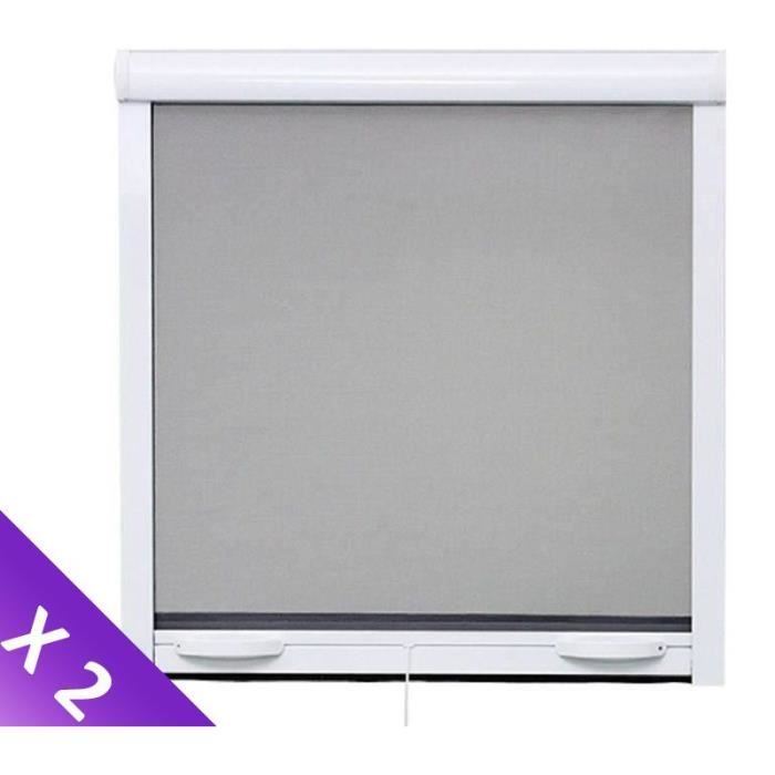 Moustiquaire de fenêtre L160 x H170 cm en aluminium laqué Recoupable en largeur et hauteur. - vue 2