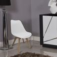 BJORN Chaise de salle à manger - Simili blanc - Scandinave - L 48,3 x P 61 cm-1