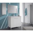 Ensemble meuble salle de bain KONCEPT - Blanc - 80cm - 2 Portes+Etagère+Vasque céramique-0
