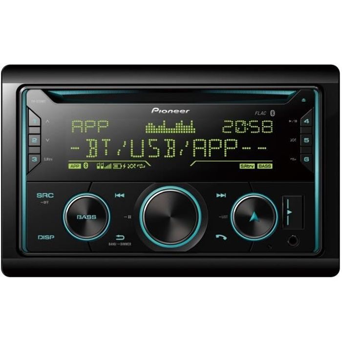 PIONEER Auto Radio 2 DIN - CD - RDS - 4 x 50w - USB - Bluetooth - Smart Sync