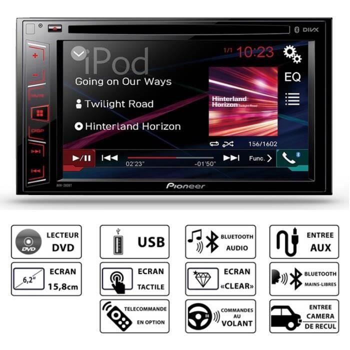 PIONEER AVH280BT Autoradio 6,2" bluetooth DVD USB AUR Cdiscount Auto