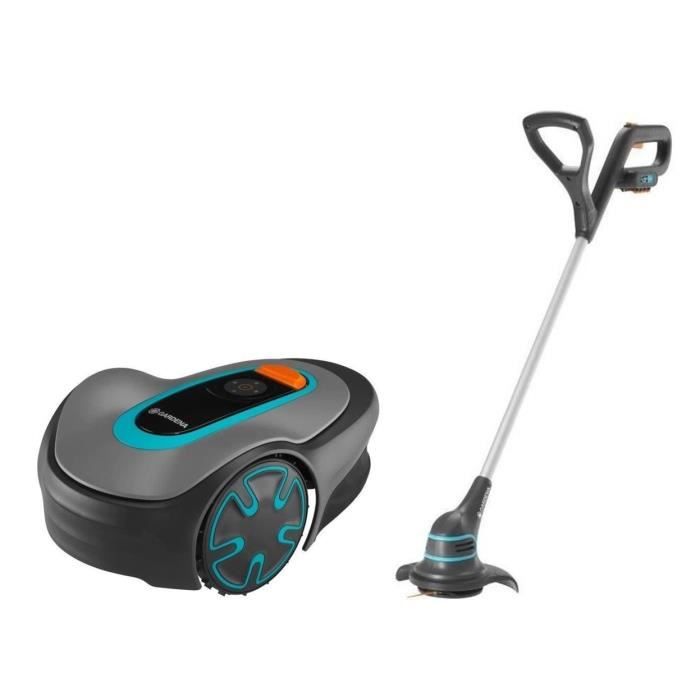 Tondeuse robot GARDENA SILENO Minimo 500 (15202-26) + coupe-bordures à batterie