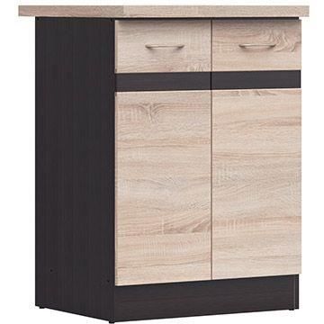 JUNONA Meuble bas de cuisine 60 cm - 2 Portes - Plan de travail - Chêne sonoma