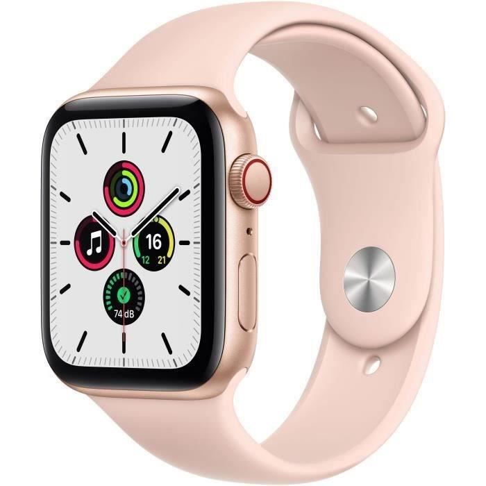 Apple Watch SE GPS + Cellular 44mm Boîtier aluminium Or Bracelet des Sables 2020