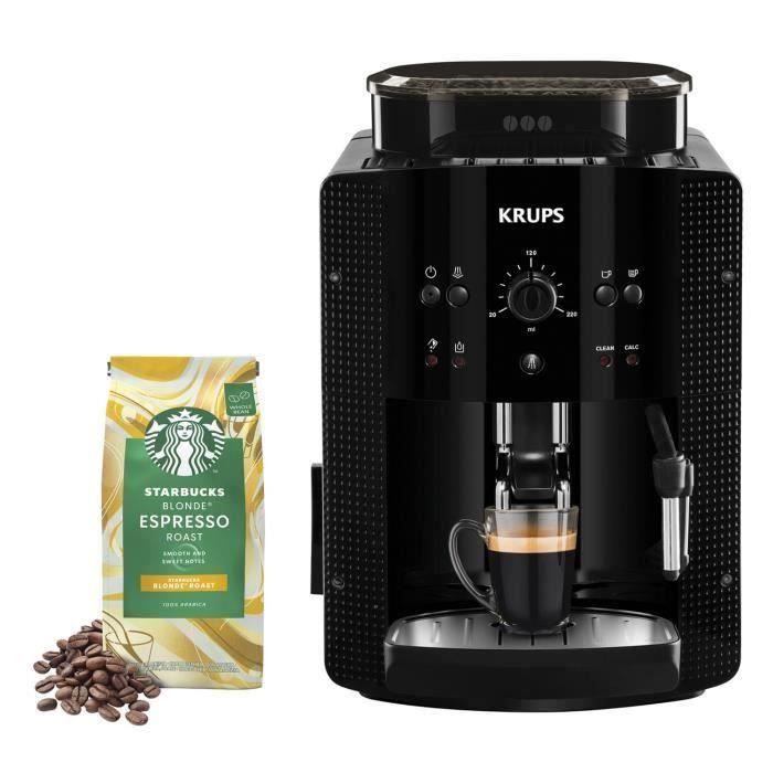 KRUPS Machine à café grains Cafetière expresso, Buse cappuccino Paquet Café Starbucks® offert Essential Fabriqué en France YY4540FD